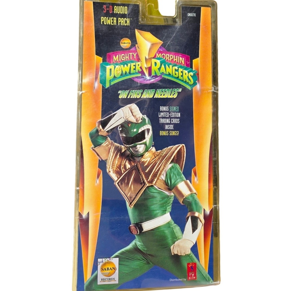 Vintage 1994 Mighty Morphin Power Rangers On Fins and Needles 3-D Audio Cassette